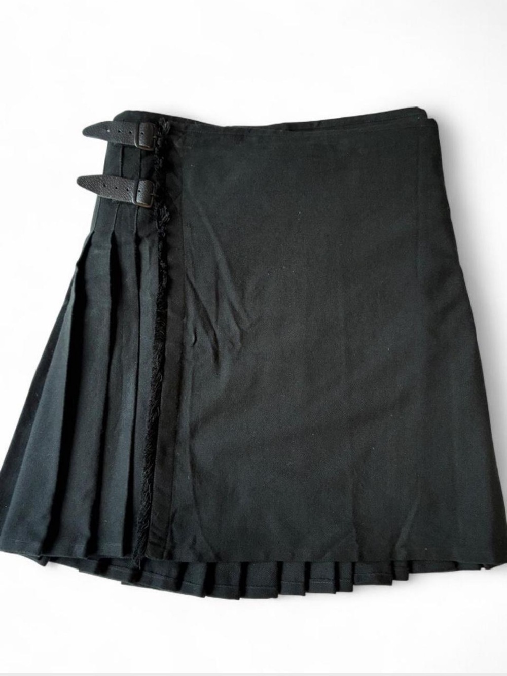 Mens Black Kilt Pleated Buckle Renfaire Celtic  Goth Alternative Cosplay Punk 40